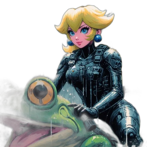 weapon, dragon, concept art, pixel art, fantasy art, comic book art, underwater, female transparent PNG cut-out