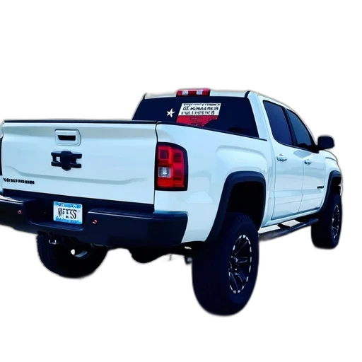 white, pickup, truck, texas, flag, decal, rear, window transparent PNG cut-out