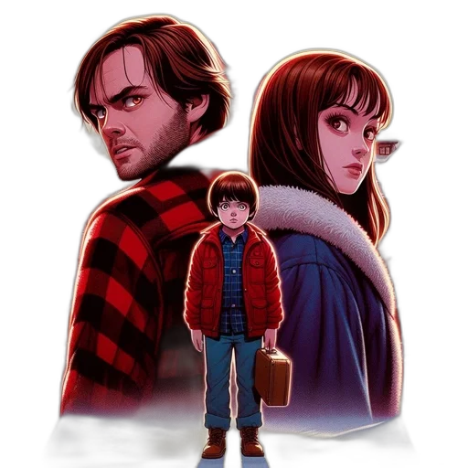 jacket, concept art, comic book art, pixel art, fantasy art, fog, snow, fire transparent PNG cut-out