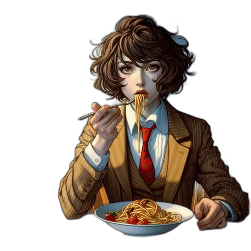 food, face, concept art, pixel art, anime, comic book art, blue, young transparent PNG cut-out