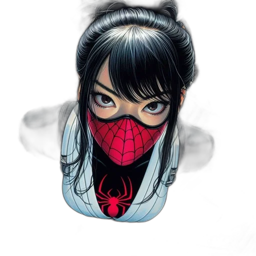 mask, face, comic book art, concept art, fantasy art, anime, female, superhero transparent PNG cut-out
