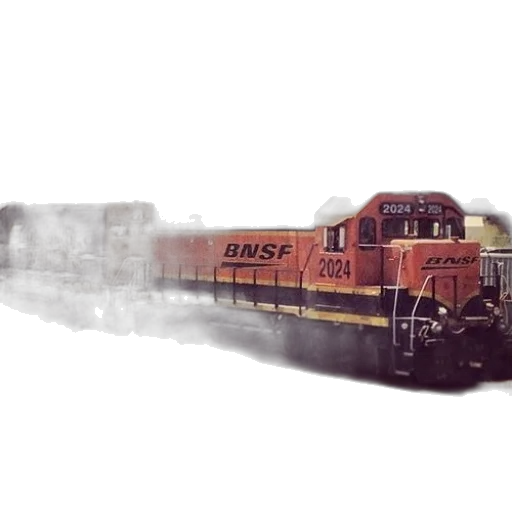 photorealistic, 3d render, watercolor, concept art, fog, bnsf, train, tracks transparent PNG cut-out