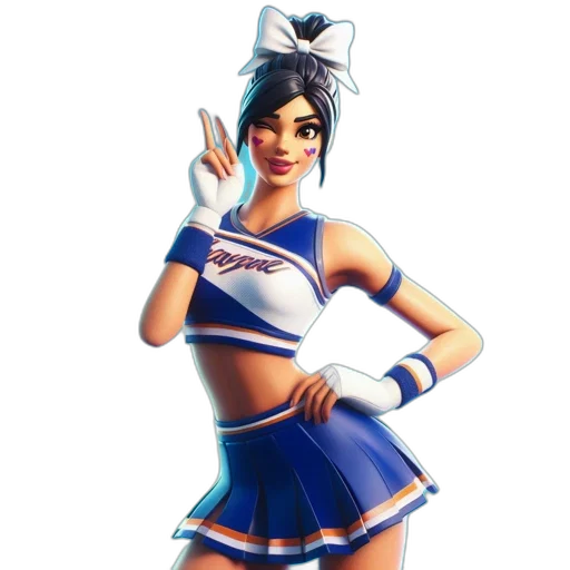 staff, concept art, 3d render, anime, fantasy art, animated, cheerleader, blue transparent PNG cut-out
