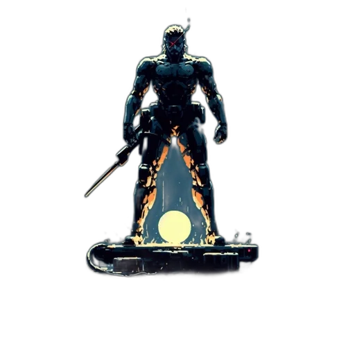 robot, sword, weapon, staff, concept art, 3d render, pixel art, comic book art transparent PNG cut-out