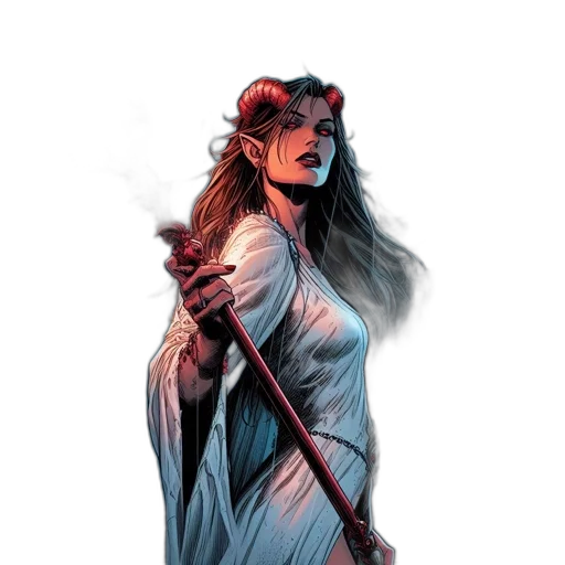 staff, sword, comic book art, concept art, fantasy art, photorealistic, hooded, figure transparent PNG cut-out