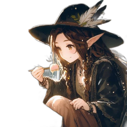 staff, hat, dragon, mask, fantasy art, concept art, watercolor, pixel art transparent PNG cut-out