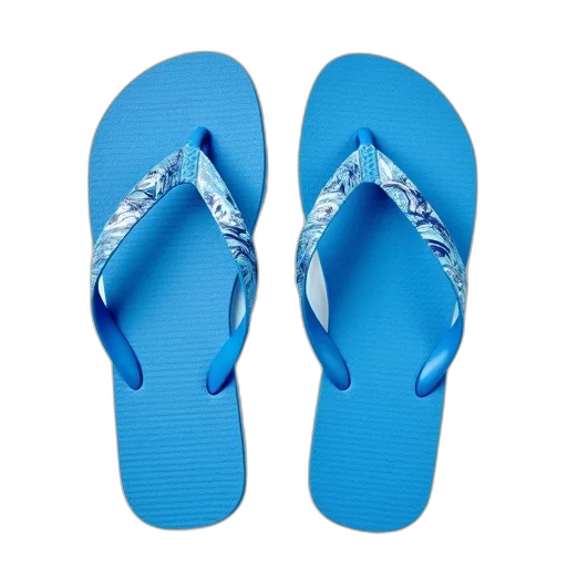 shoes, blue, pair, flip-flops, wave, pattern, upper, part transparent PNG cut-out