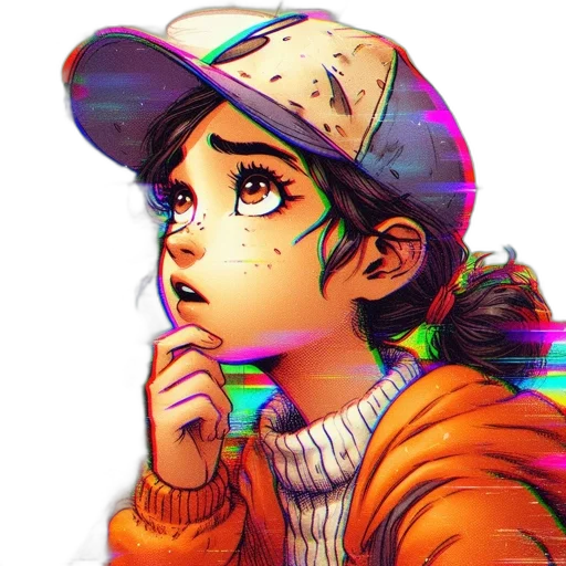 hat, jacket, face, creature, anime, cartoon, comic book art, watercolor transparent PNG cut-out