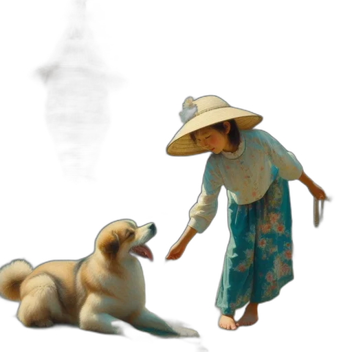 staff, creature, hat, dress, oil painting, photorealistic, 3d render, concept art transparent PNG cut-out