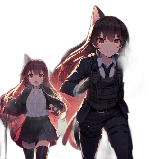 staff, weapon, jacket, animal, anime, pixel art, concept art, 3d render transparent PNG cut-out
