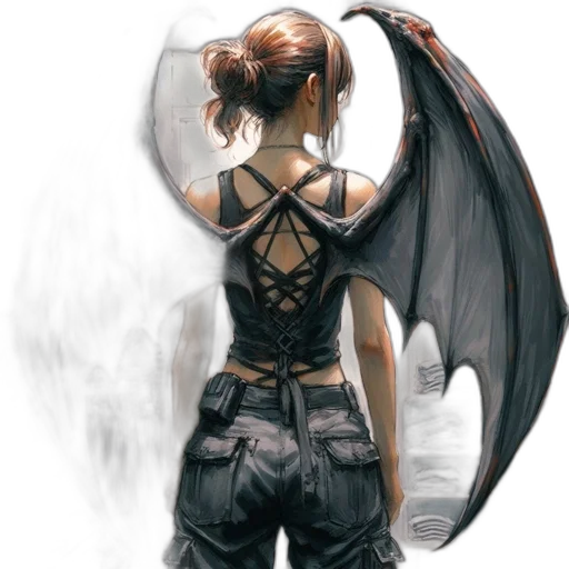 dragon, mask, jacket, concept art, fantasy art, comic book art, photorealistic, dark transparent PNG cut-out