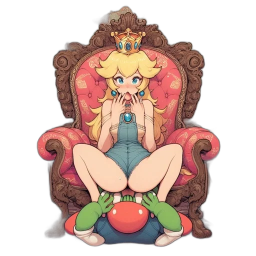 crown, dress, furniture, pixel art, concept art, watercolor, fantasy art, pastel transparent PNG cut-out