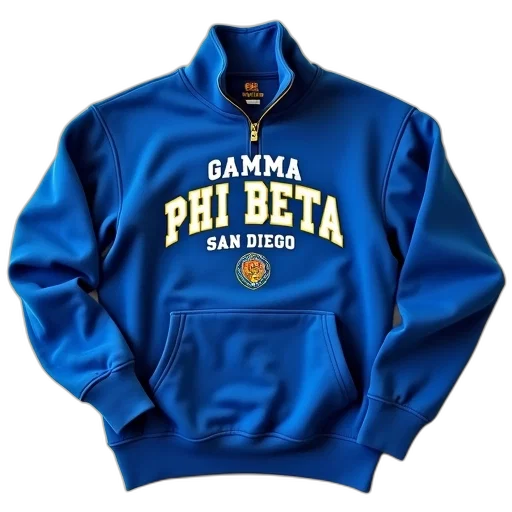 jacket, blue, sweatshirt, words, gamma, phi, beta, san transparent PNG cut-out