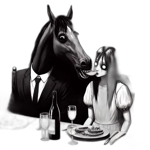 animal, food, concept art, photorealistic, cartoon, fantasy art, monochrome, unusual transparent PNG cut-out