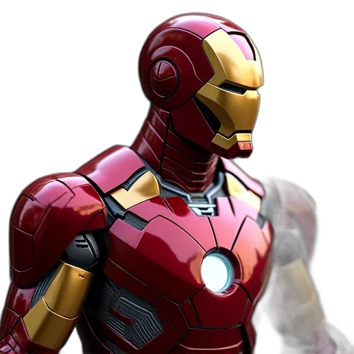 robot, 3d render, comic book art, concept art, photorealistic, iron, man, mark transparent PNG cut-out