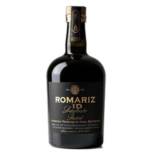 bottle, romariz, port, wine, dark, label, featuring, gold transparent PNG cut-out