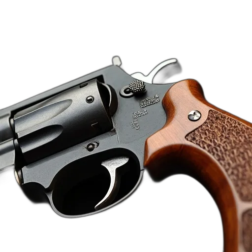 weapon, staff, 3d render, photorealistic, close-up, image, vintage, revolver transparent PNG cut-out