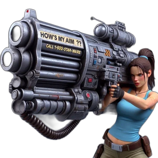 weapon, robot, staff, concept art, cyberpunk, 3d render, pixel art, female transparent PNG cut-out