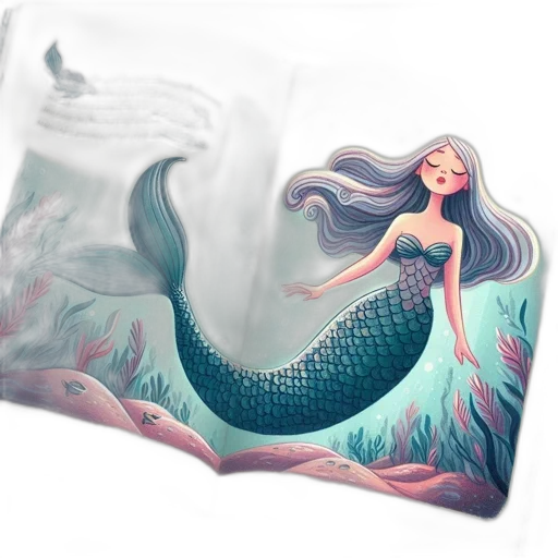 dress, creature, fantasy art, concept art, watercolor, pixel art, underwater, pastel transparent PNG cut-out