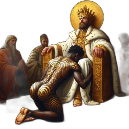 crown, concept art, 3d render, fantasy art, king, sits, throne, surrounded transparent PNG cut-out