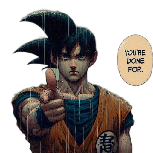 weapon, comic book art, concept art, anime, pixel art, goku, his, super transparent PNG cut-out
