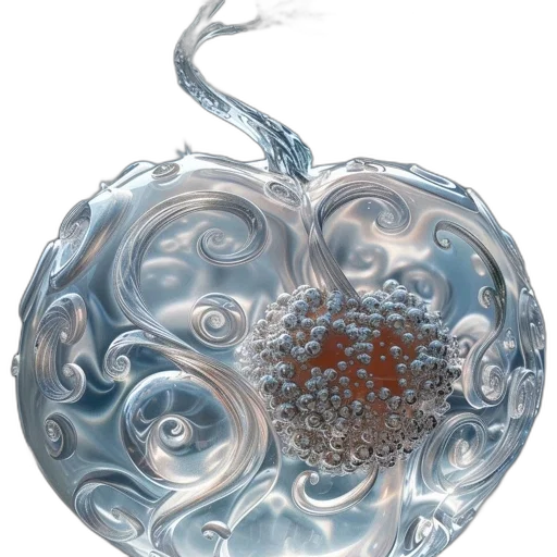 jewelry, bottle, crown, photorealistic, 3d render, intricate, glass, apple transparent PNG cut-out