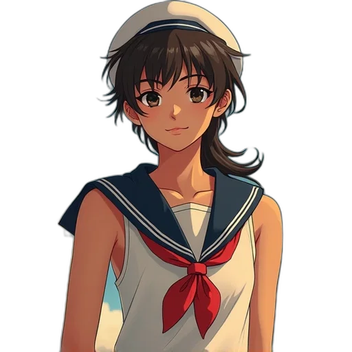 staff, hat, dress, face, anime, pixel art, cartoon, concept art transparent PNG cut-out