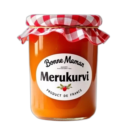 food, bottle, jar, bonne, maman, merukurvi, jam, red transparent PNG cut-out