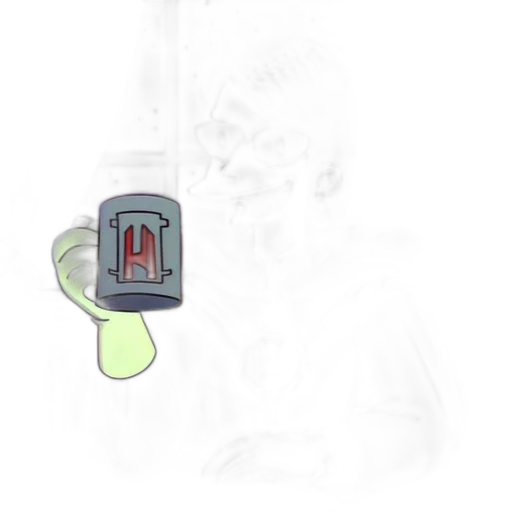 robot, staff, weapon, bottle, pixel art, concept art, vaporwave, photorealistic transparent PNG cut-out