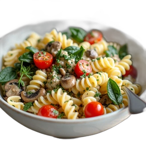 food, bowl, pasta, salad, variety, ingredients, including, noodles transparent PNG cut-out