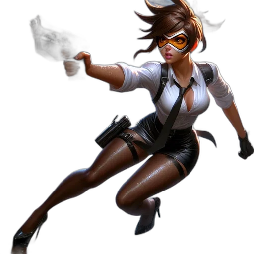 staff, weapon, concept art, comic book art, cyberpunk, 3d render, female, character transparent PNG cut-out
