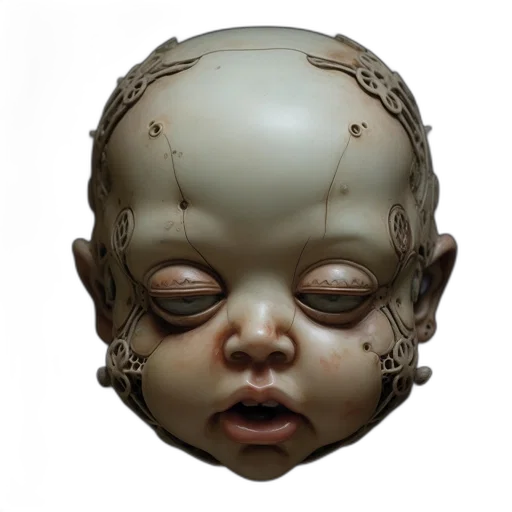 mask, face, robot, creature, concept art, 3d render, photorealistic, cyberpunk transparent PNG cut-out
