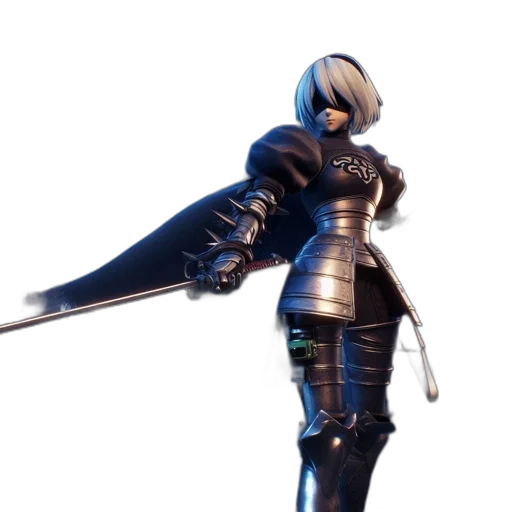 sword, weapon, staff, jacket, concept art, 3d render, fantasy art, cyberpunk transparent PNG cut-out