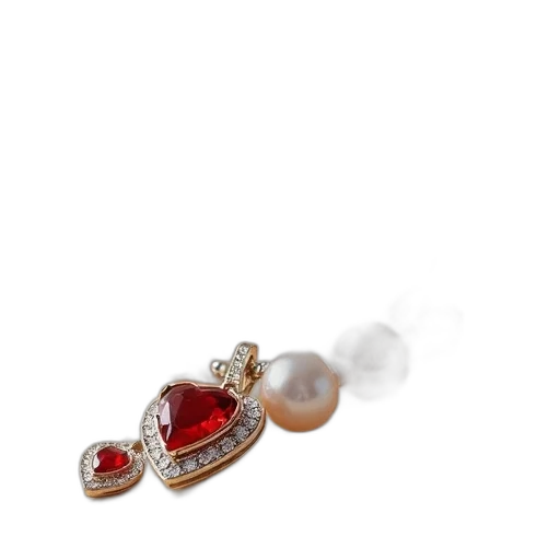 jewelry, crown, close-up, view, pearl, necklace, heart-shaped, pendant transparent PNG cut-out