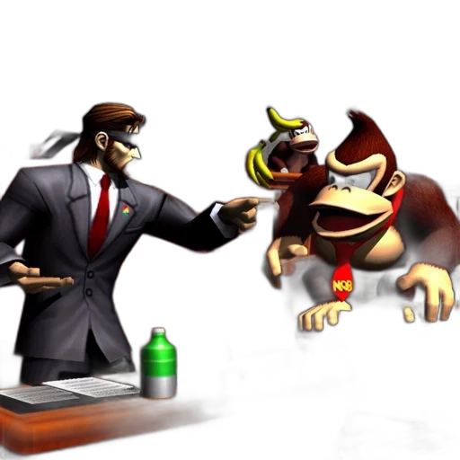 concept art, 3d render, humorous, courtroom, scene, man, suit, points transparent PNG cut-out