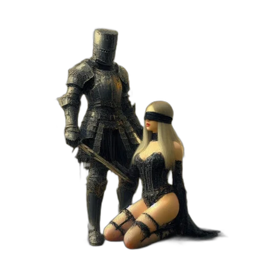 sword, robot, weapon, mask, concept art, 3d render, fantasy art, pixel art transparent PNG cut-out
