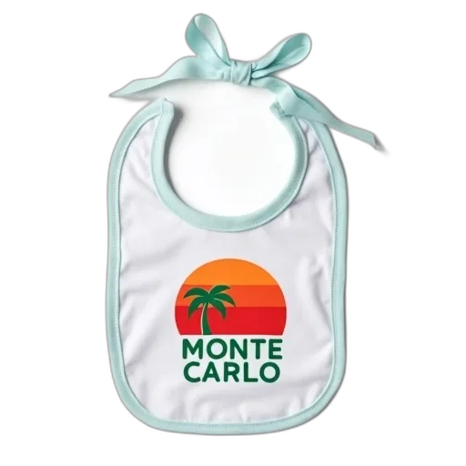 white, baby, bib, colorful, design, featuring, red, orange transparent PNG cut-out