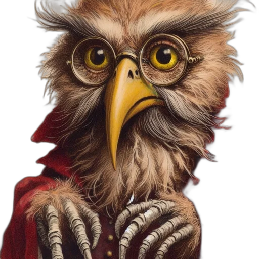 animal, face, staff, creature, photorealistic, fantasy art, oil painting, concept art transparent PNG cut-out