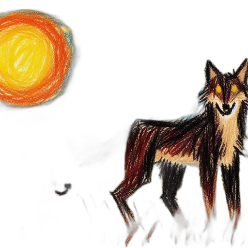 animal, creature, watercolor, concept art, fantasy art, photorealistic, sunset, fire transparent PNG cut-out