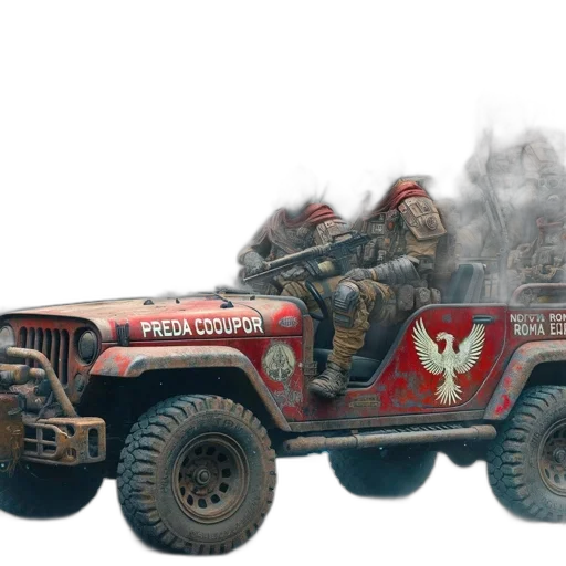 car, weapon, concept art, 3d render, comic book art, fantasy art, fire, post-apocalyptic transparent PNG cut-out