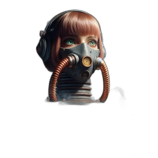 robot, mask, creature, face, cyberpunk, concept art, 3d render, photorealistic transparent PNG cut-out