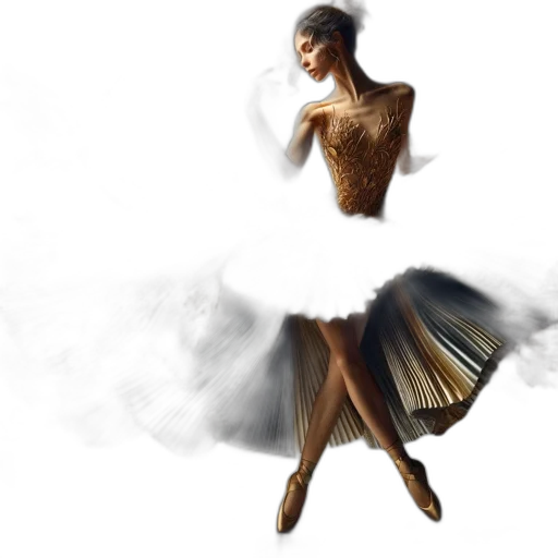 dress, photorealistic, concept art, fantasy art, 3d render, golden, earth tones, woman transparent PNG cut-out