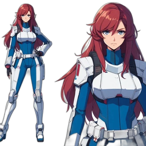 concept art, anime, comic book art, pixel art, animated, woman, sporting, long transparent PNG cut-out