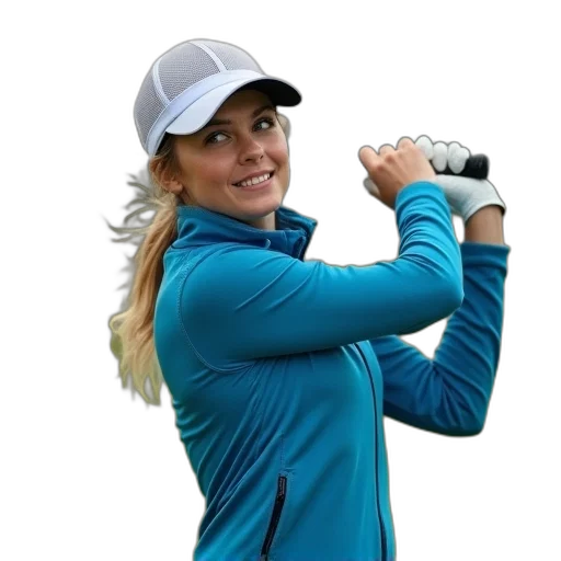 staff, photorealistic, woman, golfer transparent PNG cut-out