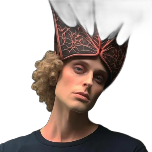 crown, hat, staff, face, concept art, 3d render, photorealistic, fantasy art transparent PNG cut-out