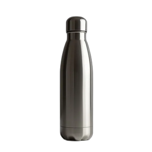bottle, 3d render, stainless, steel, vacuum transparent PNG cut-out