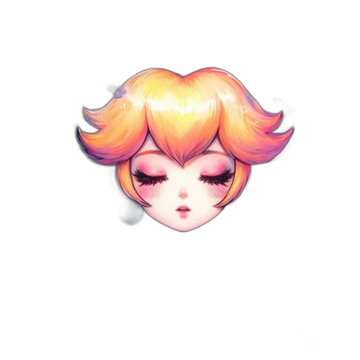 hair, crown, staff, face, pixel art, vaporwave, watercolor, concept art transparent PNG cut-out
