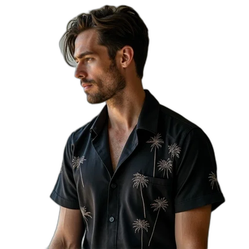 jacket, staff, hair, face, photorealistic, cartoon, concept art, dark transparent PNG cut-out