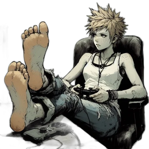 shoes, comic book art, concept art, cartoon, watercolor, animated, character, lounges transparent PNG cut-out