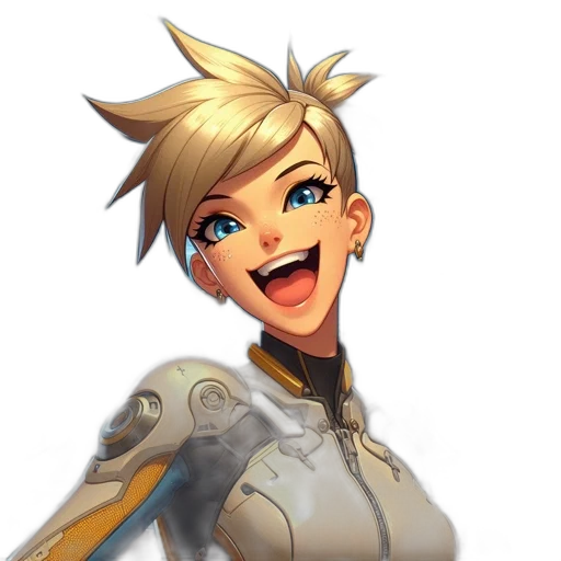 face, robot, weapon, staff, concept art, anime, cartoon, 3d render transparent PNG cut-out